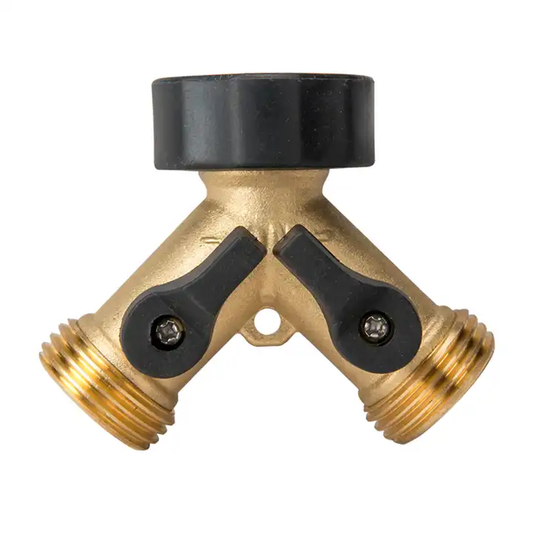 GeRain Hengxin 2 Way Garden Y Brass Water Pipe Hose Connector