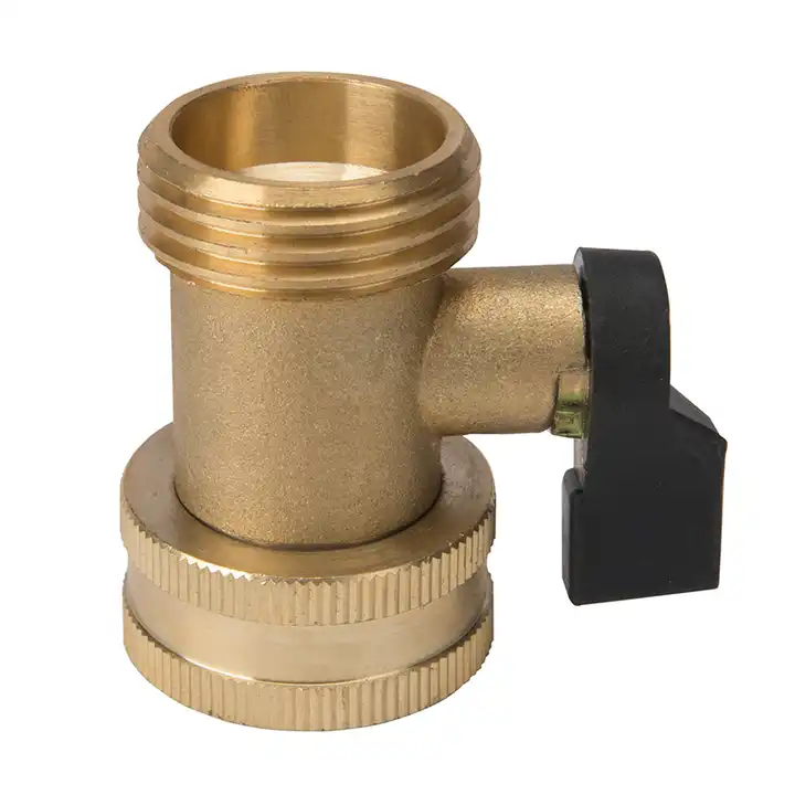 GeRain 3/4 Inch Brass Garden Short One Way Hose Shut Off Valve Connector