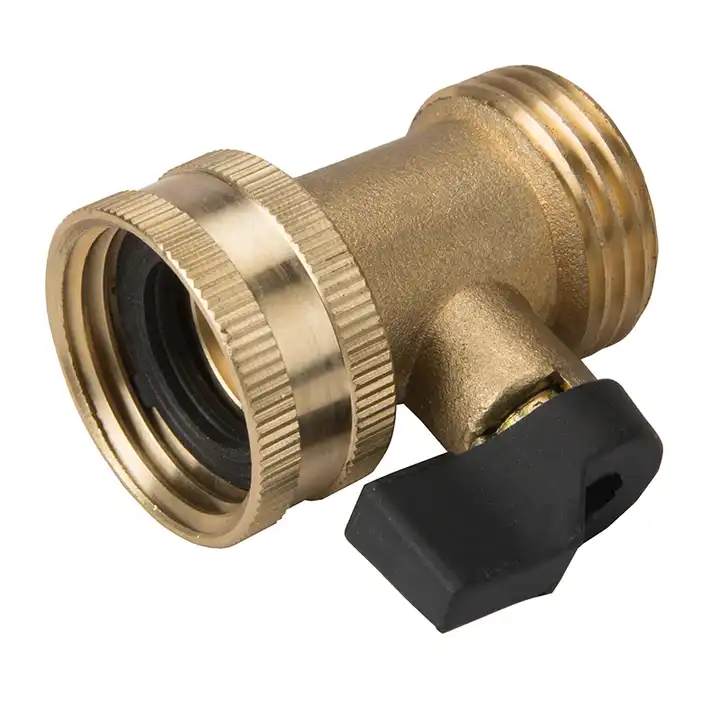 GeRain 3/4 Inch Brass Garden Short One Way Hose Shut Off Valve Connector