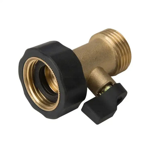 GerainBrass Short One-way Water Hose Connector with Shut-off Valve