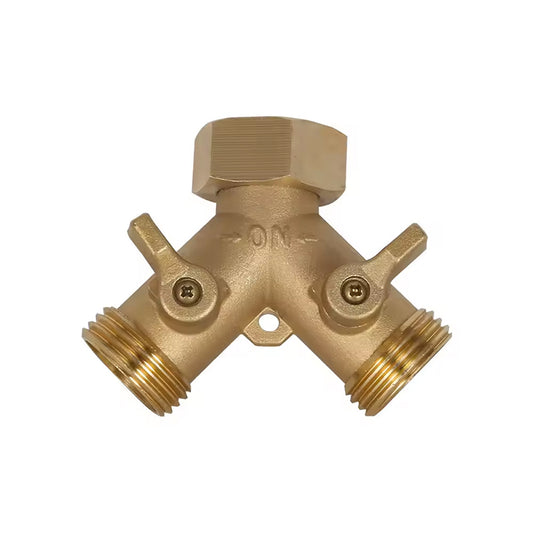 Garden 2 way y shaped heavy duty brass hose splitter connector two way hose splitter