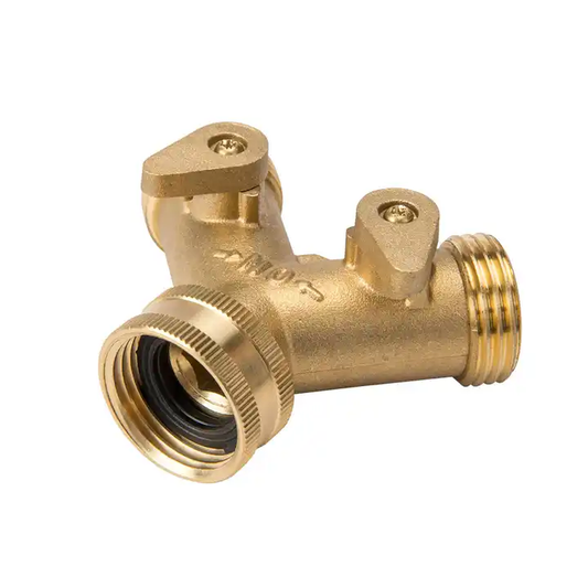 GeRain 3/4" Brass Garden Hose Fitting Y Shape Hose Connector